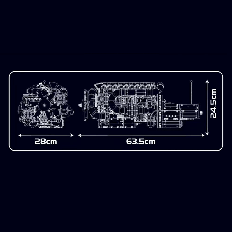 Ultimate Inline-6 Truck Engine Model Kit 3235pcs - RBrickstem®