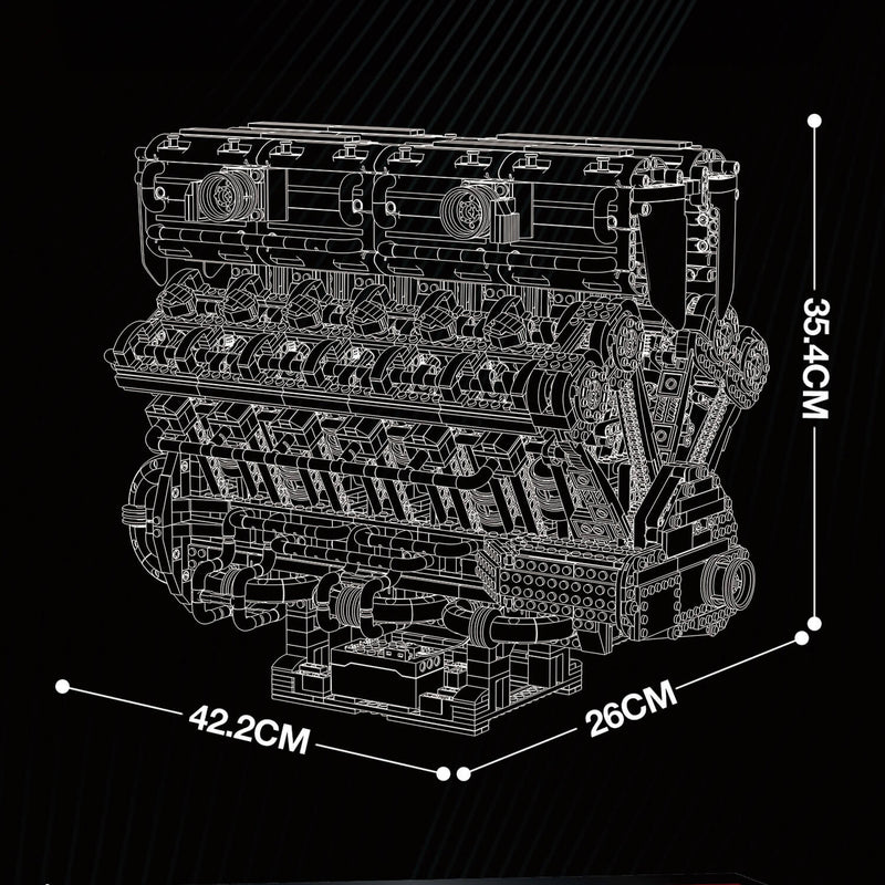 The Ultimate Italian Supercar V12 Engine 4718Pcs - RBrickstem®