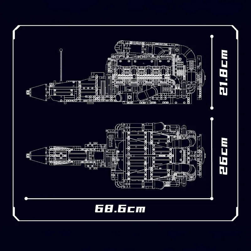 The Ultimate Chrome 5.5L V8 Engine & Gearbox 2898pcs