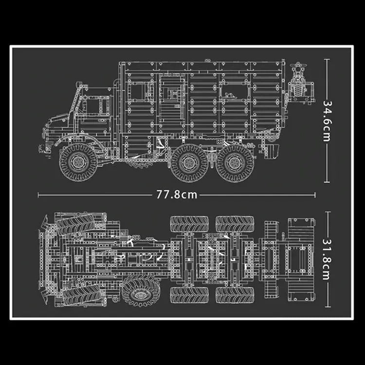 REMOTE CONTROLLED 6 WHEELED UNIMOG 6689PCS