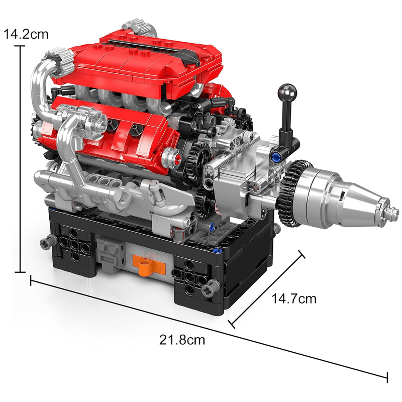 Motorised Italian V8 Engine 749pcs - RBrickstem®
