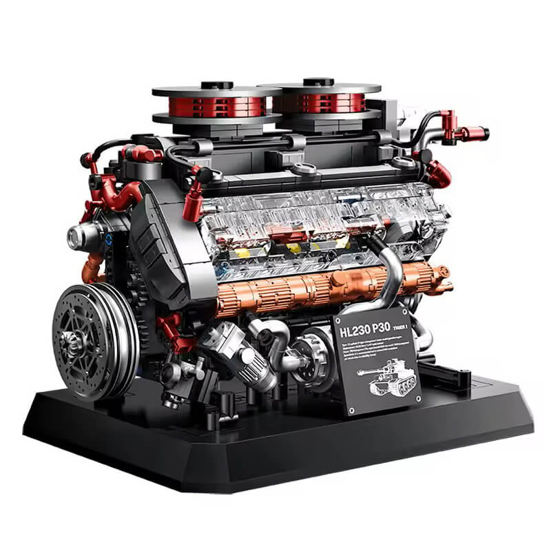 WW2 German V8 Tank Engine 1235Pcs - RBrickstem®