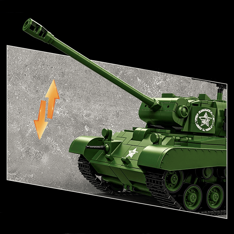 M26 Pershing Heavy Tank 1702pcs Model – Rotating Turret - RBrickstem®