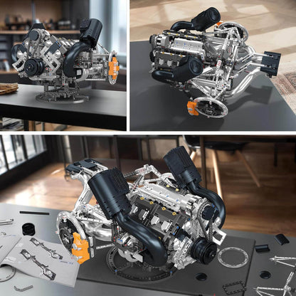 The Ultimate Scandinavian 5L V8 Engine & Gearbox 3191Pcs - RBrickstem®