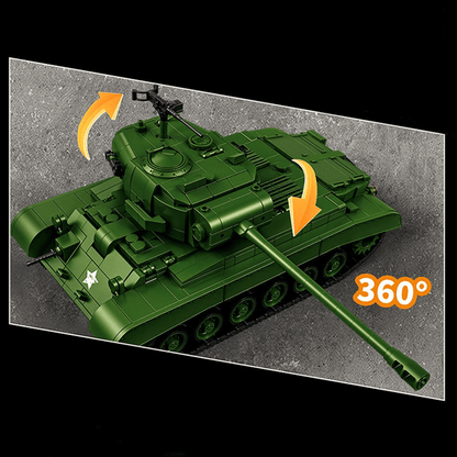 M26 Pershing Heavy Tank 1702pcs Model – Rotating Turret - RBrickstem®