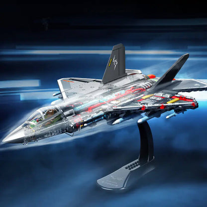 Transparent J-35 Tactical Jet 1322Pcs - RBrickstem®