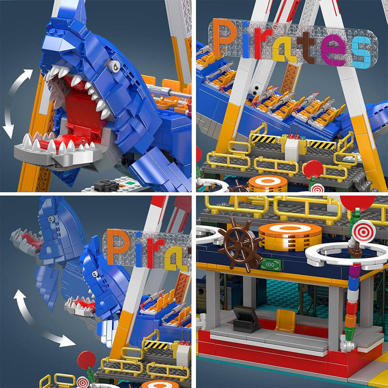 Motorised Shark Swing Ride 1921PCS - RBrickstem®
