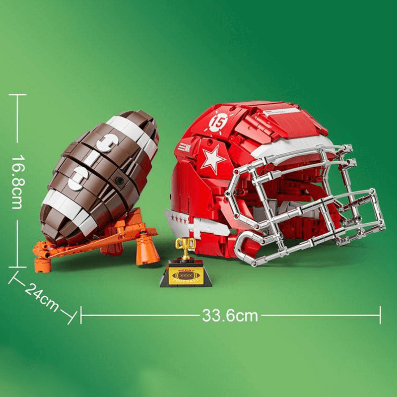 Football Helmet and Ball 1037pcs - RBrickstem®