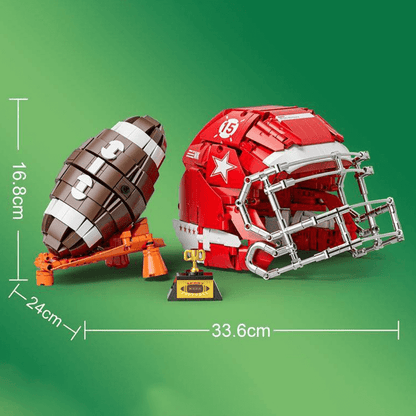 Football Helmet and Ball 1037pcs - RBrickstem®