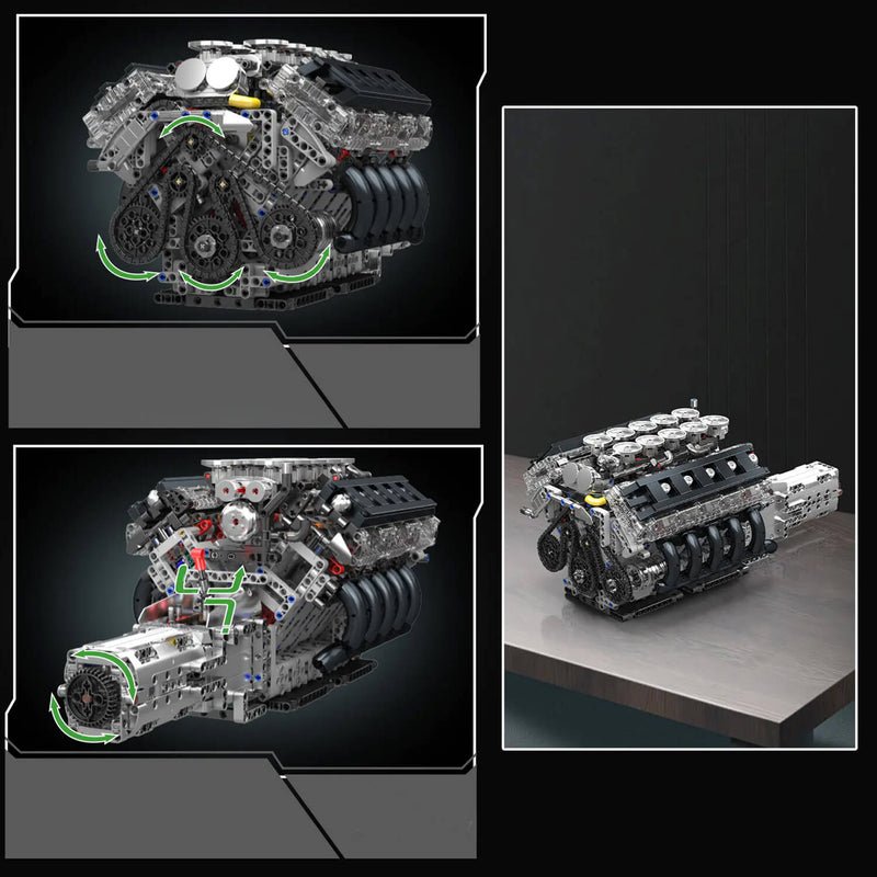 V10 Naturally Aspirated Japanese Engine 1833Pcs - RBrickstem®