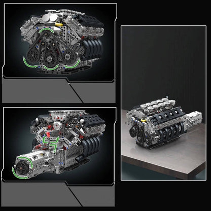 V10 Naturally Aspirated Japanese Engine 1833Pcs - RBrickstem®