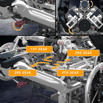 The Ultimate Scandinavian 5L V8 Engine & Gearbox 3191Pcs - RBrickstem®