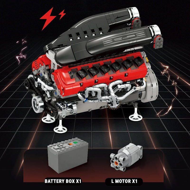 Legendary Prancing Horse V12 Engine 1239Pcs - RBrickstem®