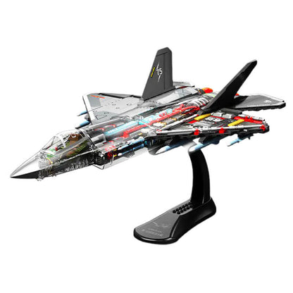 Transparent J-35 Tactical Jet 1322Pcs - RBrickstem®