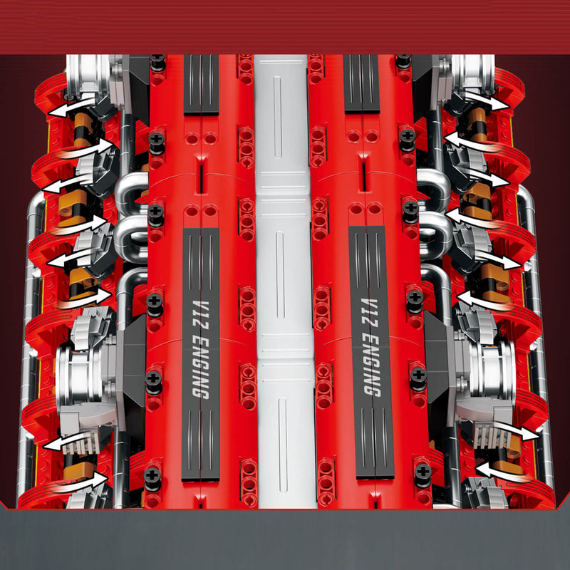 The Ultimate Italian Supercar V12 Engine 4718Pcs - RBrickstem®