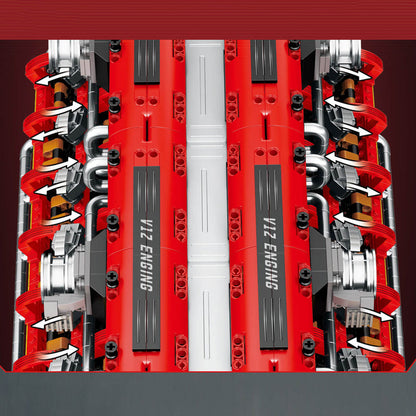 The Ultimate Italian Supercar V12 Engine 4718Pcs - RBrickstem®