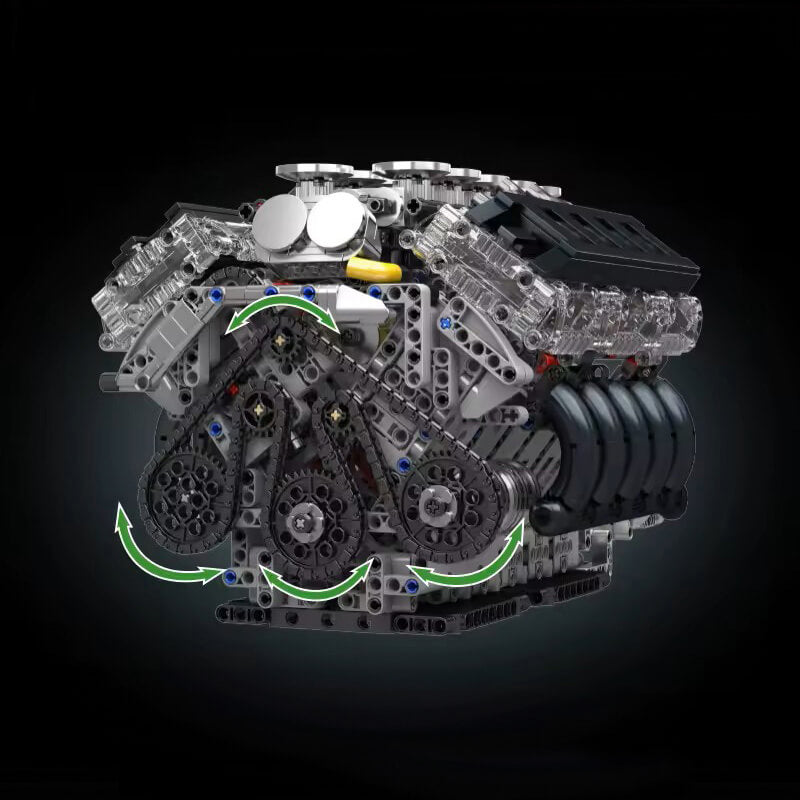 V10 Naturally Aspirated Japanese Engine 1833Pcs - RBrickstem®