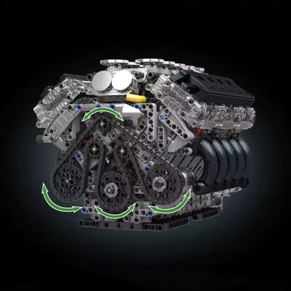 V10 Naturally Aspirated Japanese Engine 1833Pcs - RBrickstem®