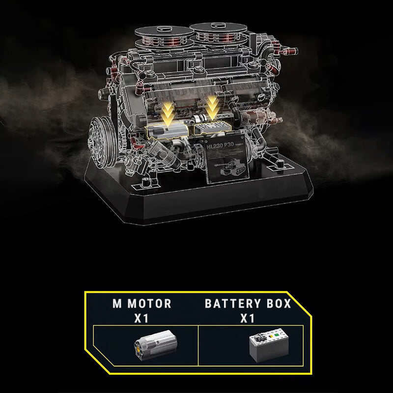 WW2 German V8 Tank Engine 1235Pcs - RBrickstem®