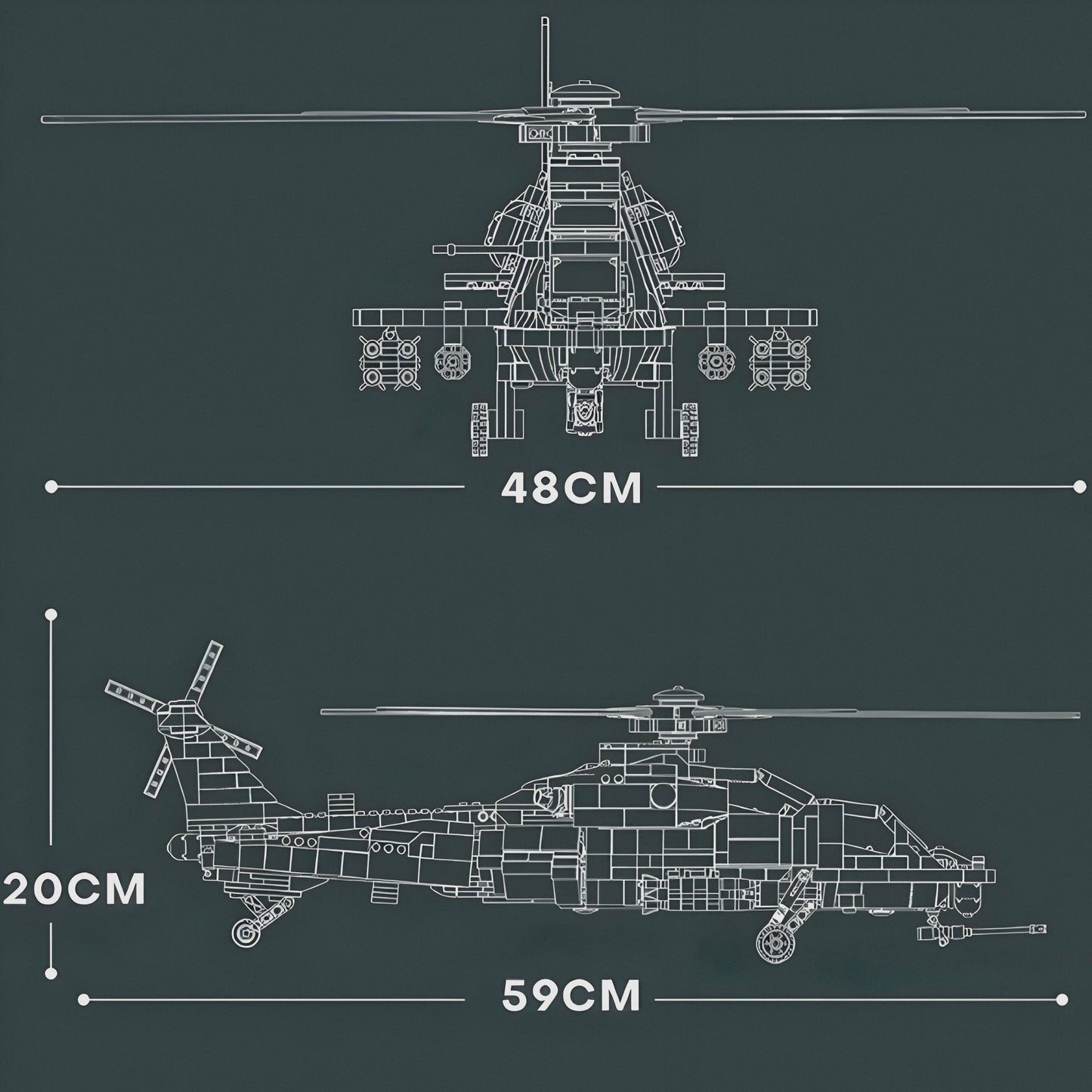 Z-10 Attack Helicopter | 1368pcs