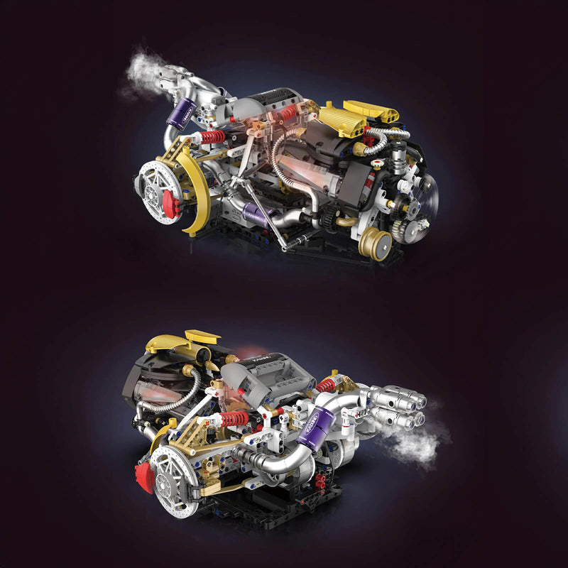 V8 Rear Supercar Powertrain 1393Pcs - RBrickstem®