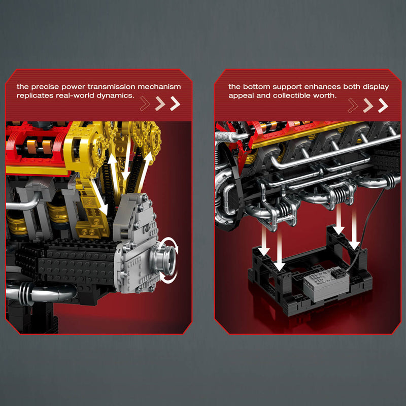 The Ultimate Italian Supercar V12 Engine 4718Pcs - RBrickstem®