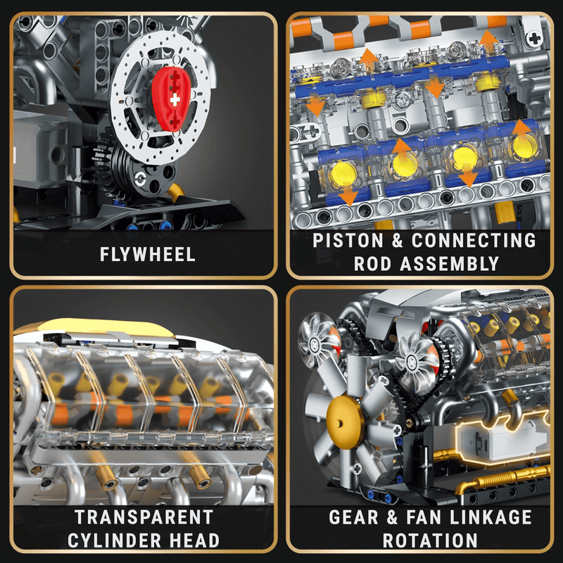 Motorised V8 Engine 691pcs RBrickstem®