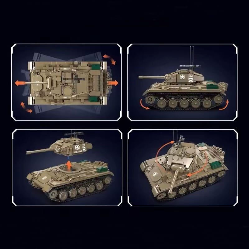 Remote Controlled M24 Chaffee Tank 931pcs - RBrickstem®