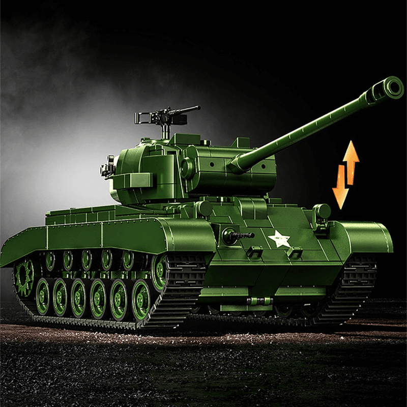 M26 Pershing Heavy Tank 1702pcs Model – Rotating Turret - RBrickstem®