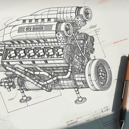 Legendary Prancing Horse V12 Engine 1239Pcs - RBrickstem®