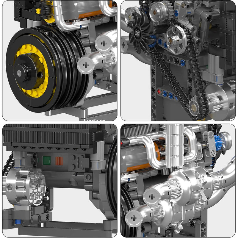 Motorised Swedish 2025 Hypercar Engine 738Pcs - RBrickstem®