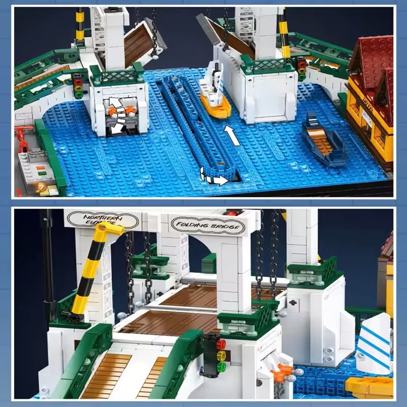 Motorised Nordic Town Drawbridge 2065PCS - RBrickstem®