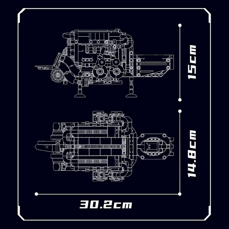 Motorised W16 Engine 951pcs RBrickstem®