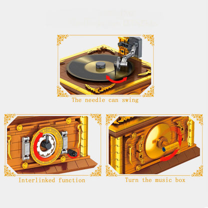 Vintage Golden Gramophone 1111Pcs - RBrickstem®
