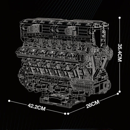 The Ultimate Italian Supercar V12 Engine 4718Pcs - RBrickstem®
