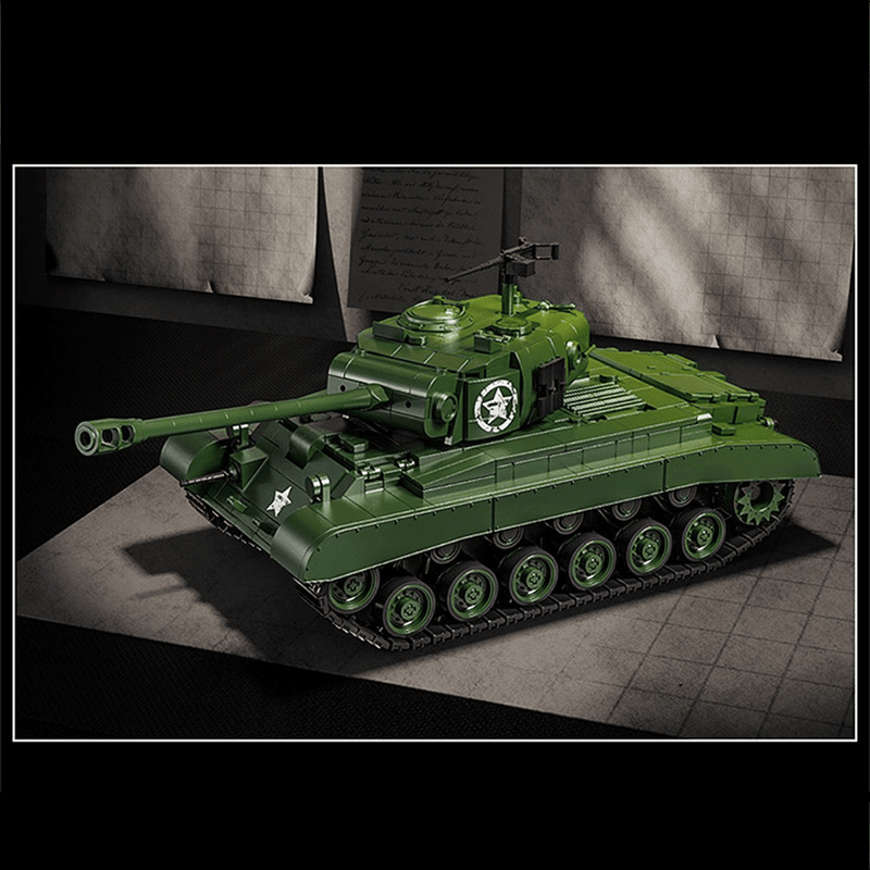 M26 Pershing Heavy Tank 1702pcs Model – Rotating Turret - RBrickstem®
