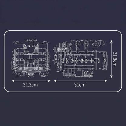 Motorised Flat 6 Engine 2374pcs RBrickstem®