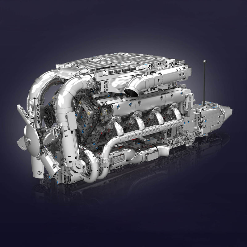 The Ultimate Chrome 5.5L V8 Engine & Gearbox 2898pcs RBrickstem®