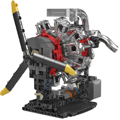 Motorised Radial Aircraft Engine 1146pcs - RBrickstem®