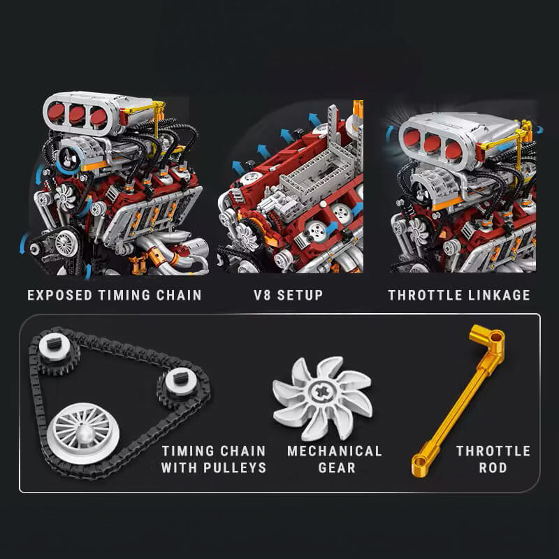 Supercharged V8 American Engine 2346Pcs - RBrickstem®