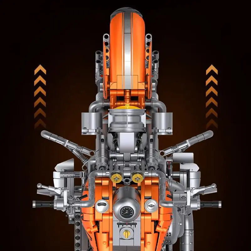 Orange Flame Heavy-Duty Bike 2391pcs - RBrickstem®