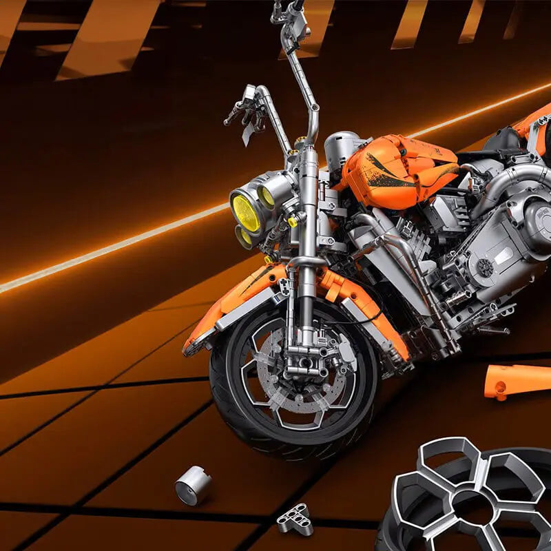 Orange Flame Heavy-Duty Bike 2391pcs - RBrickstem®