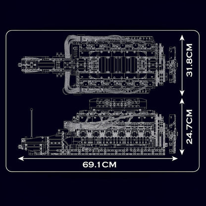 The Ultimate V12 Engine & Gearbox 3471pcs RBrickstem®