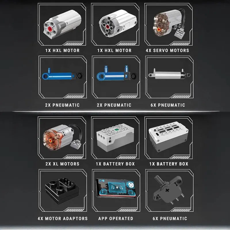 Remote Controlled Pneumatic Claw Excavator 4194Pcs - RBrickstem®