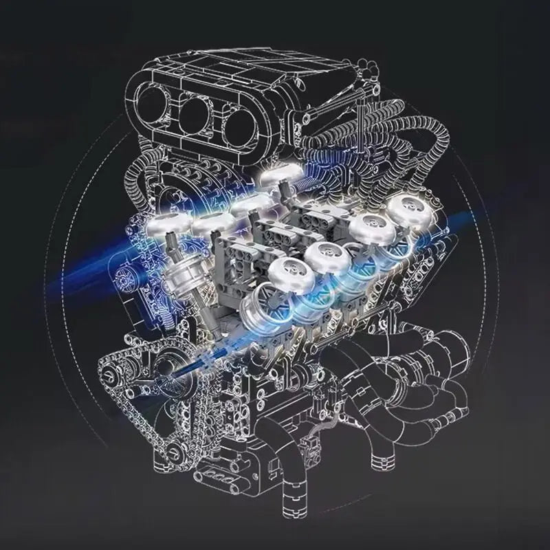 Supercharged V8 American Engine 2346Pcs - RBrickstem®