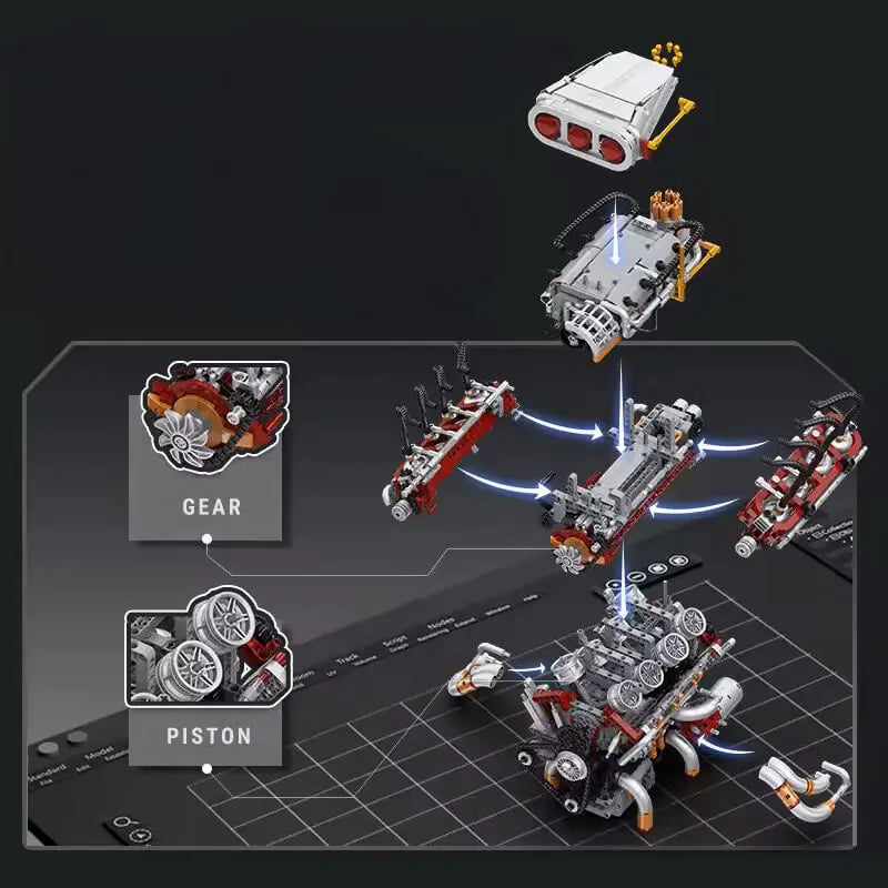Supercharged V8 American Engine 2346Pcs - RBrickstem®