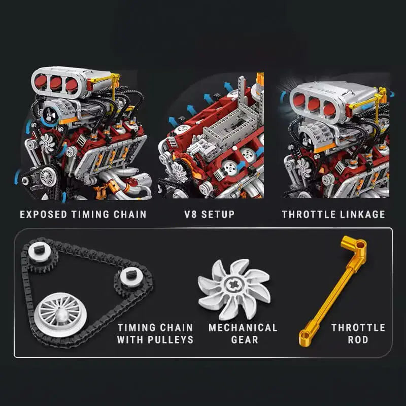 Supercharged V8 American Engine 2346Pcs - RBrickstem®