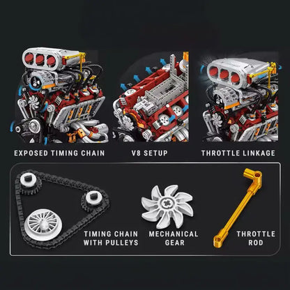 Supercharged V8 American Engine 2346Pcs - RBrickstem®