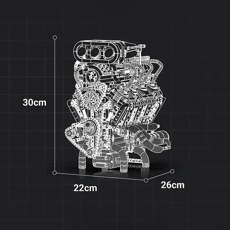 Supercharged V8 American Engine 2346Pcs - RBrickstem®