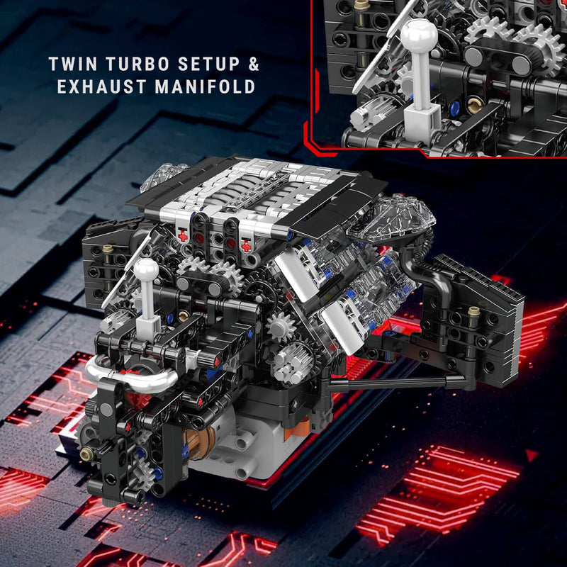 Twin Turbo W12 German Engine 870pcs - RBrickstem®